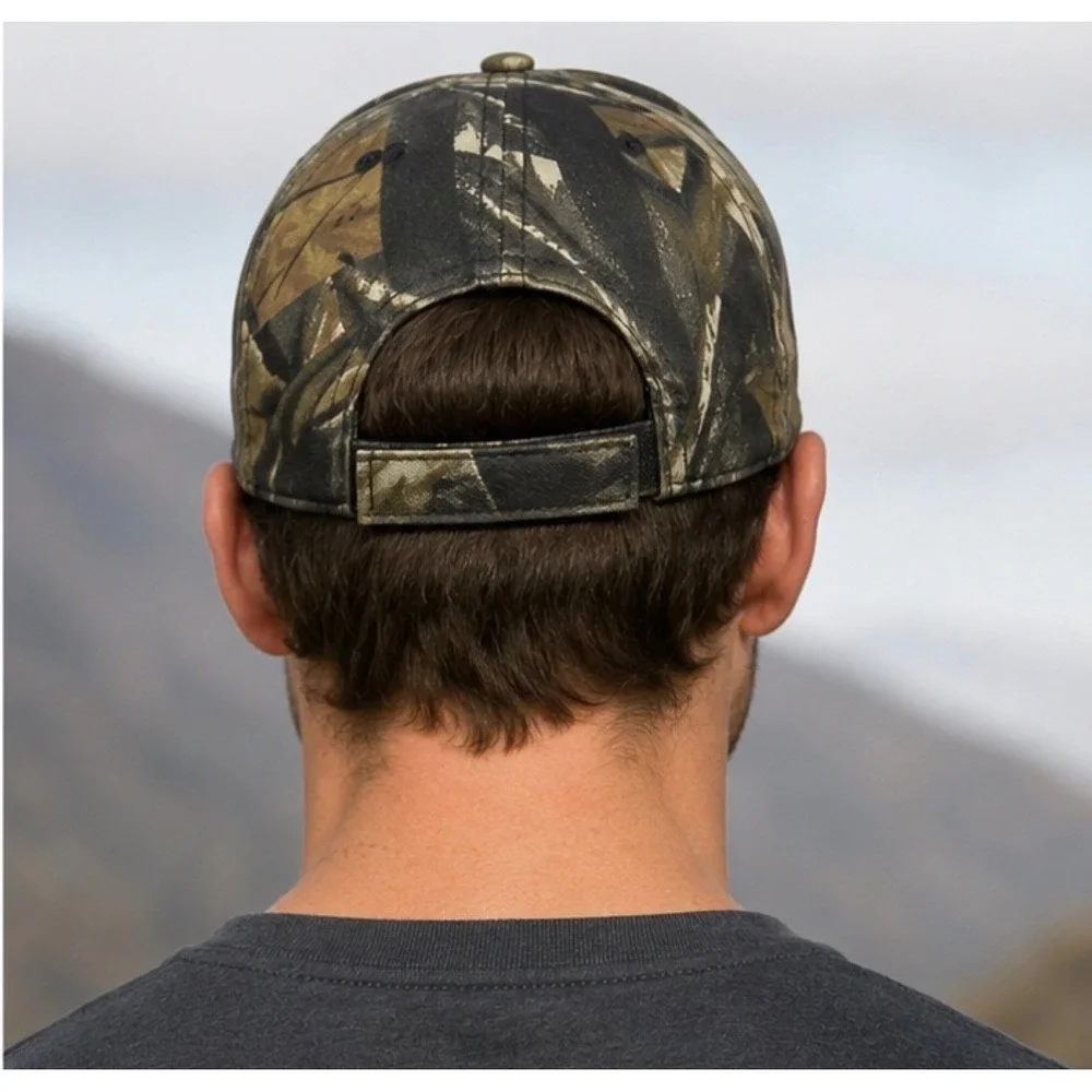 Hunter Outdoor Sports Camo Flame Embroidered Hat Adjustable Baseball Cap NEW